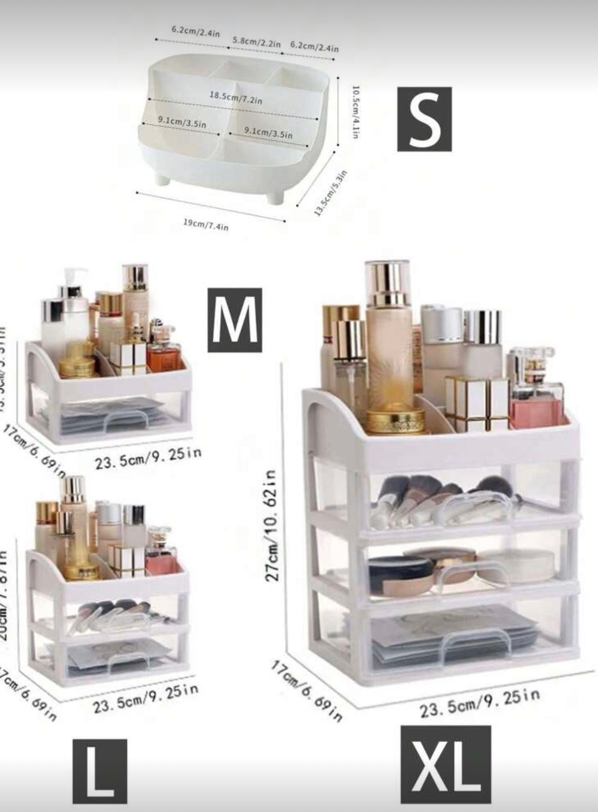 Portapennelli per trucco in acrilico trasparente