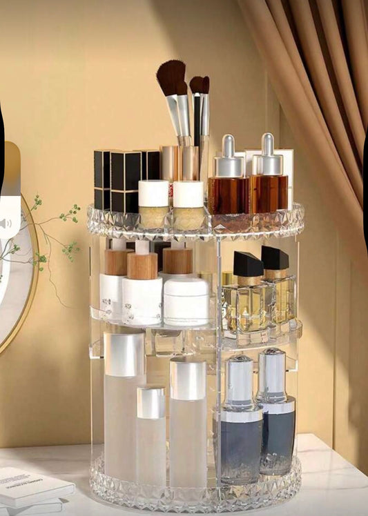 1 pezzo Organizer per trucco rotante a 360 gradi,