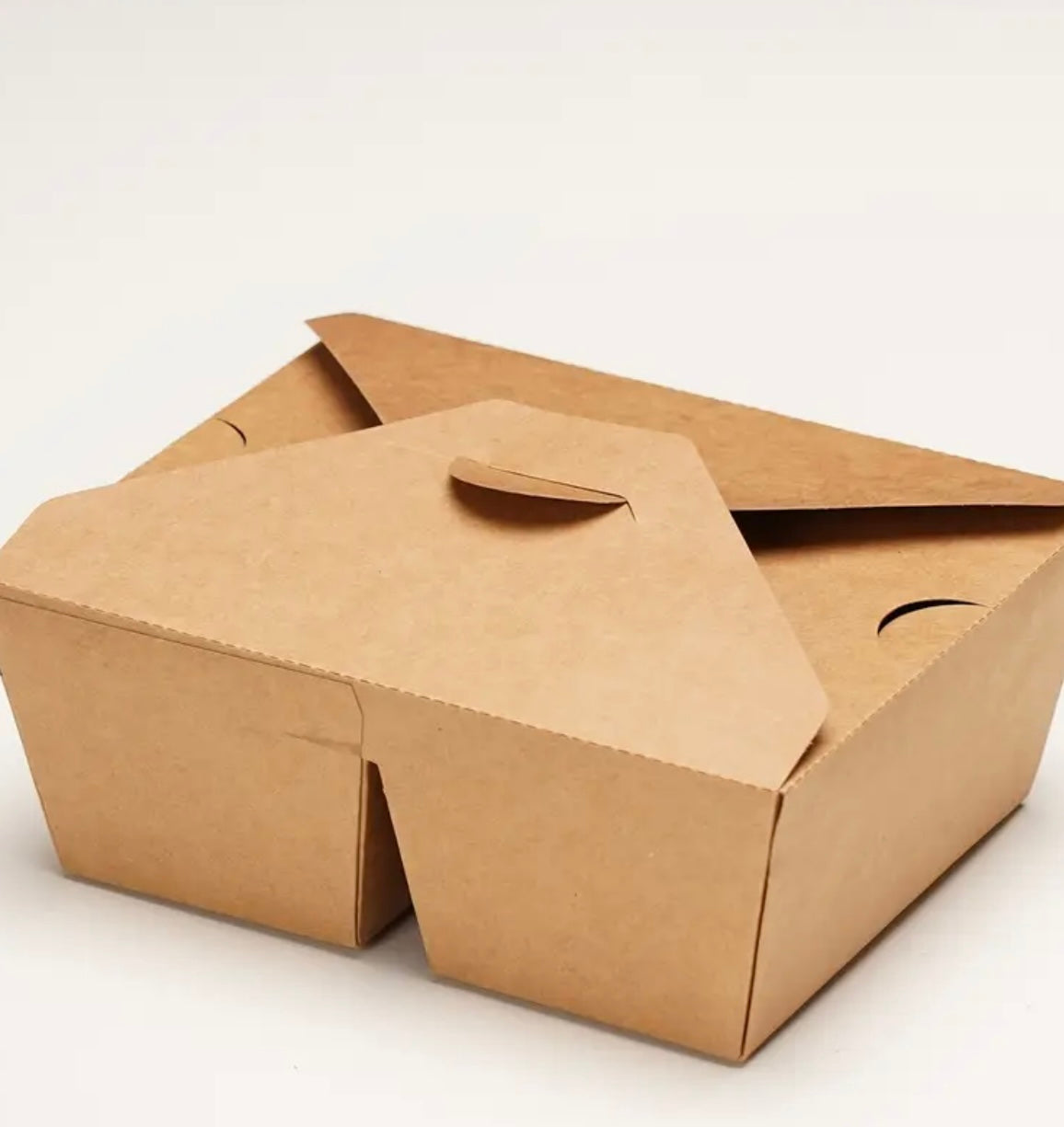 Scatole per Alimenti in Carta Kraft a Doppio Contenitore – Takeaway a Prova di Perdite