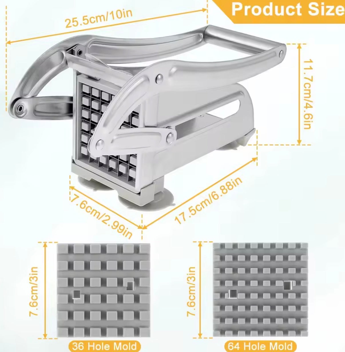 1pc In Acciaio Inox Manuale Taglierina Patatine Fritte