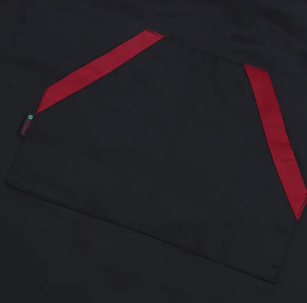 4 Pz Grembiuli da Chef Eleganti Nero & Rosso - Poliestere Resistente