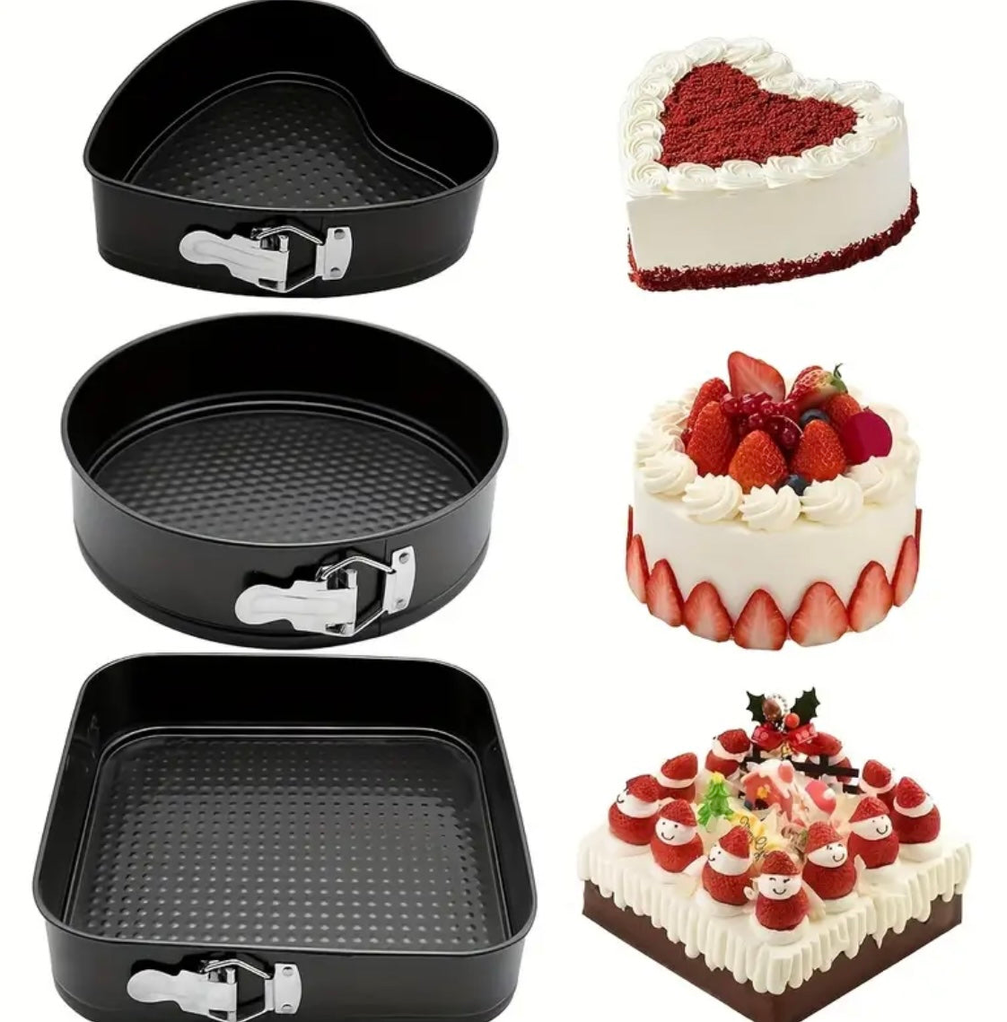 Set 3 Teglie per Torte a Molla – Con varie forme