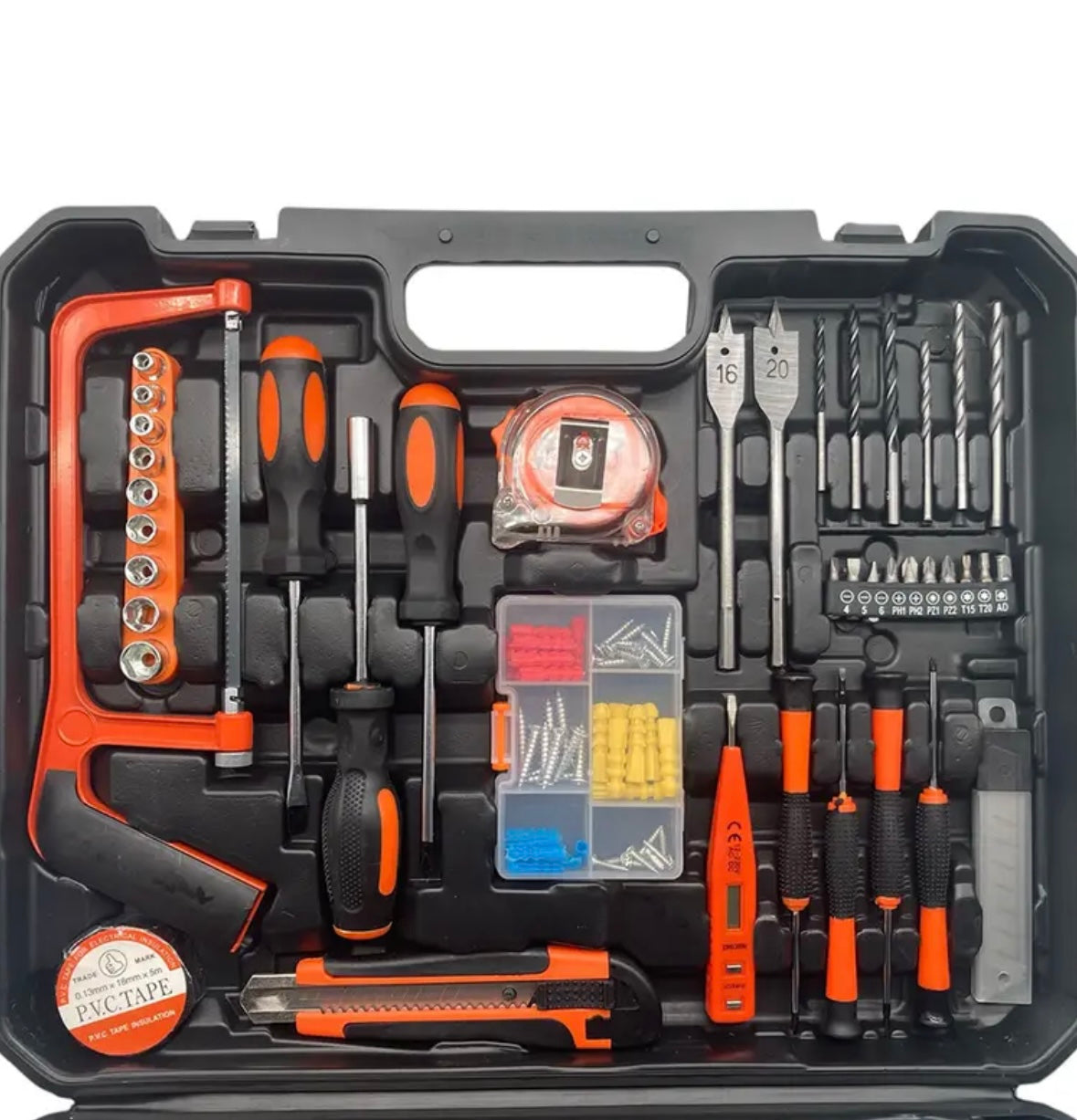 Kit Valigetta Attrezzi da 100 Pezzi – Tutto il Necessario per Riparazioni Domestiche e Auto