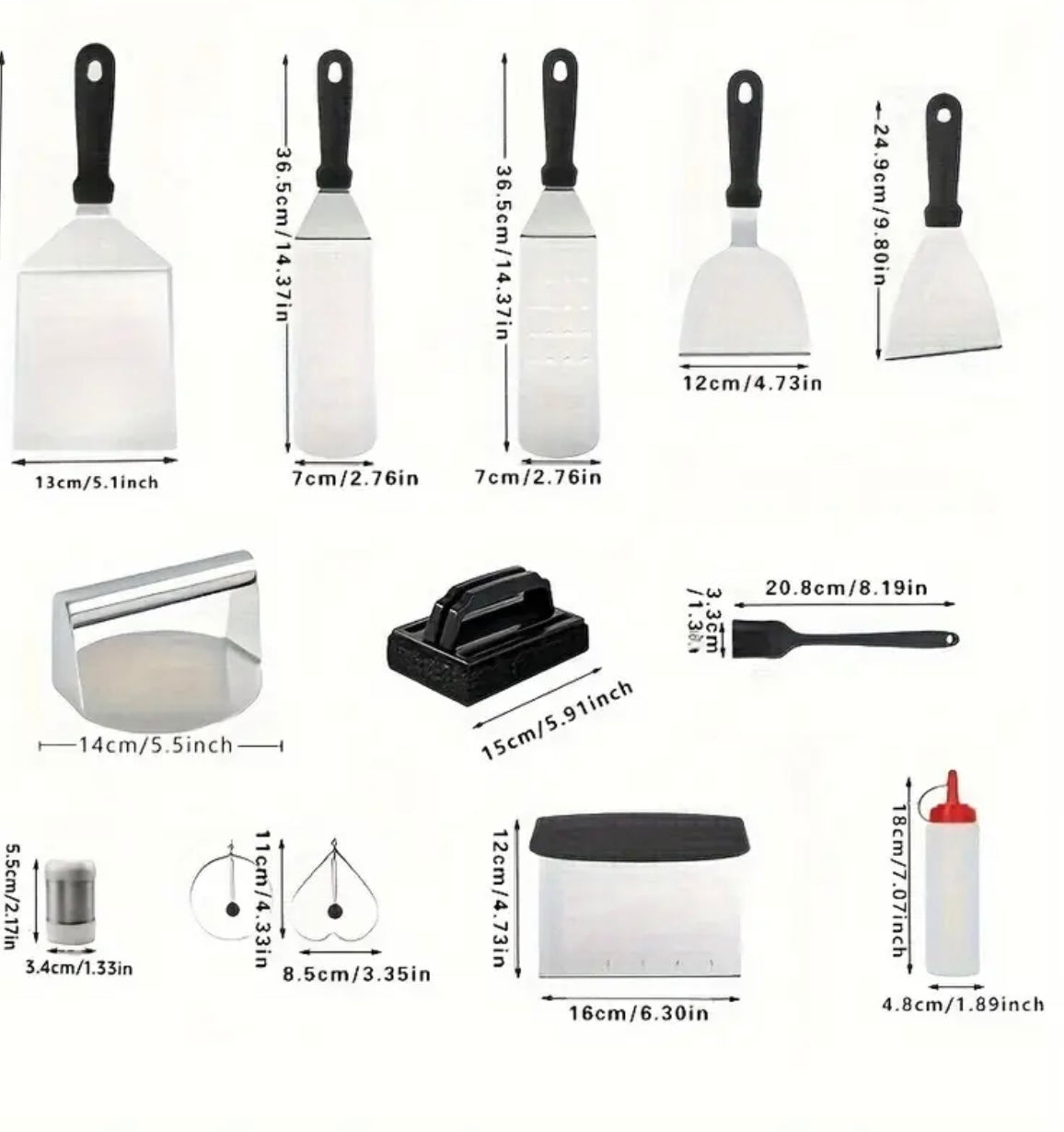 Set Accessori BBQ 18 Pezzi – Completo in Acciaio Inossidabile per Griglia e Piastra