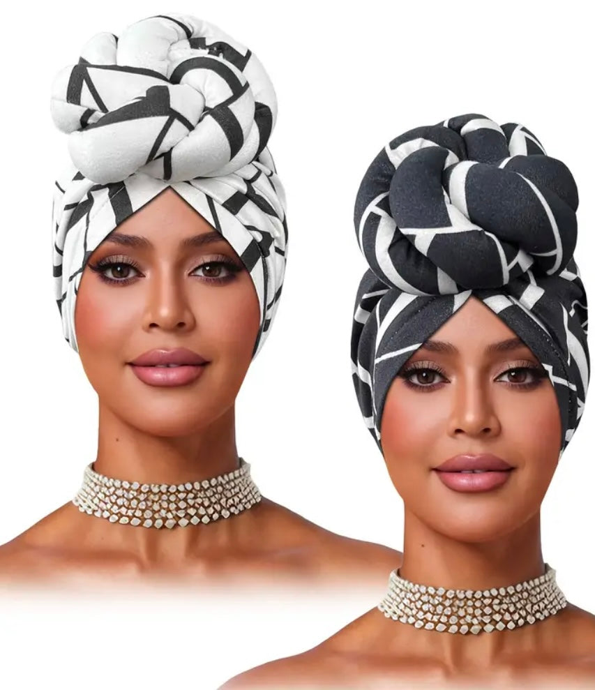 Turbante con Stampa Zebrata