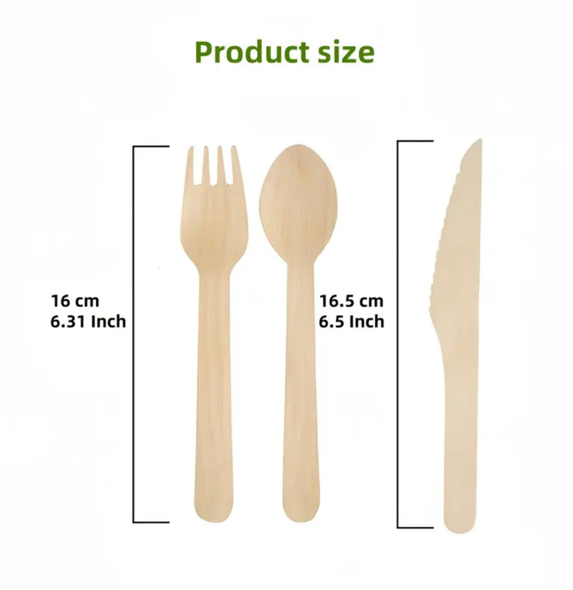 Set di Posate Monouso in Legno – 20/30 Pezzi da Viaggio con Tovaglioli