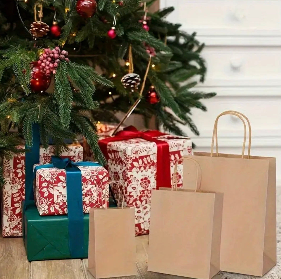 Sacchetti Regalo in Carta Kraft – Borse della Spesa Riciclabili, Biodegradabili e Salvaspazio