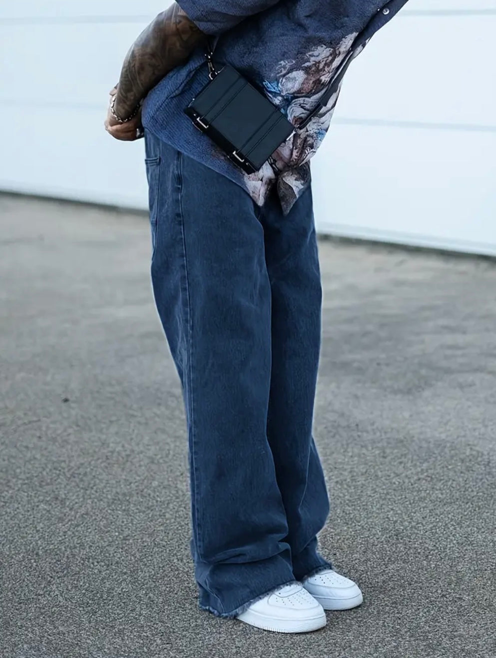 Jeans da Uomo Retrò Lavati con Orlo Grezzo