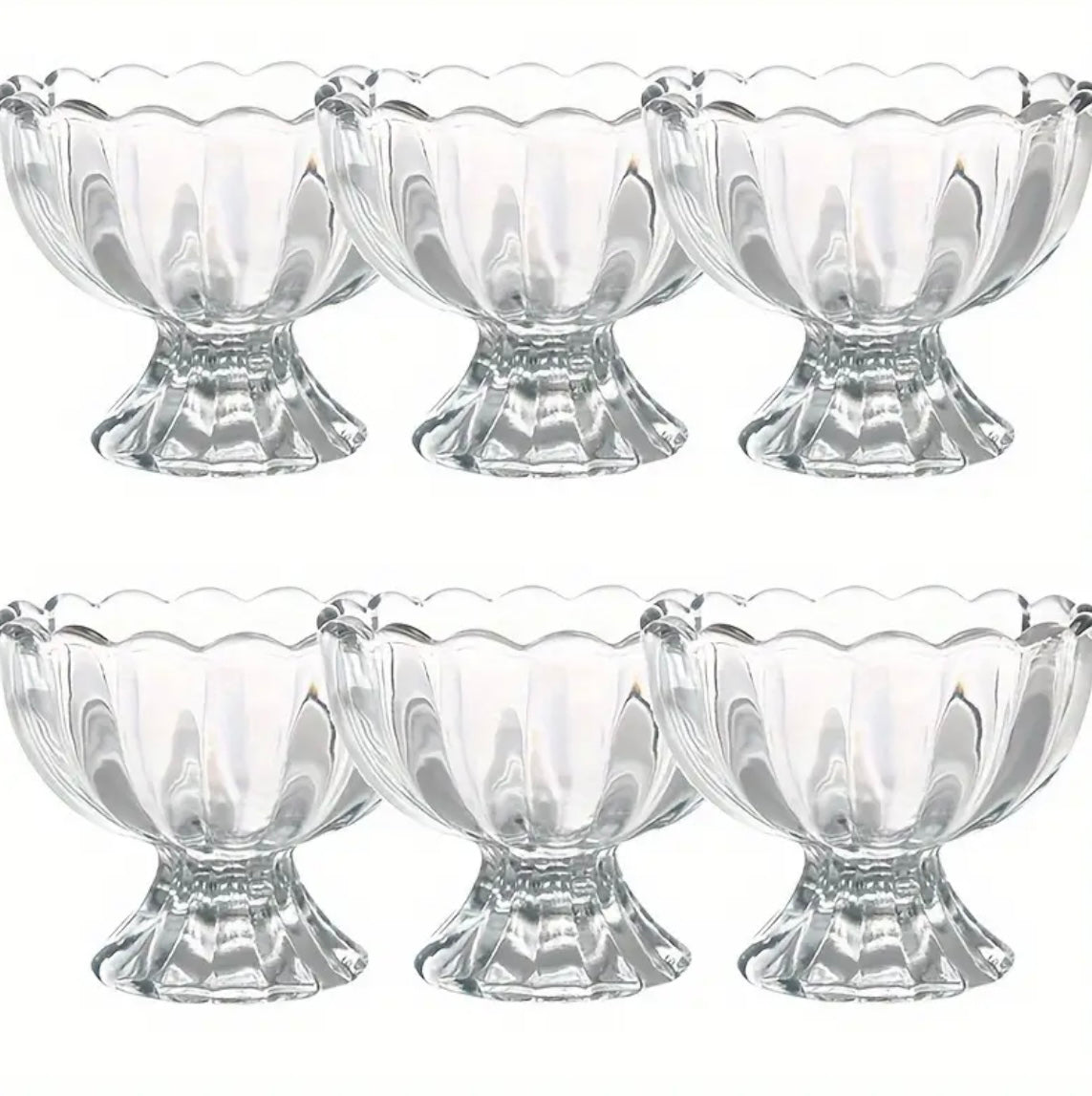 Set da 4/6 Coppe in Vetro – Eleganza per i Tuoi Dessert