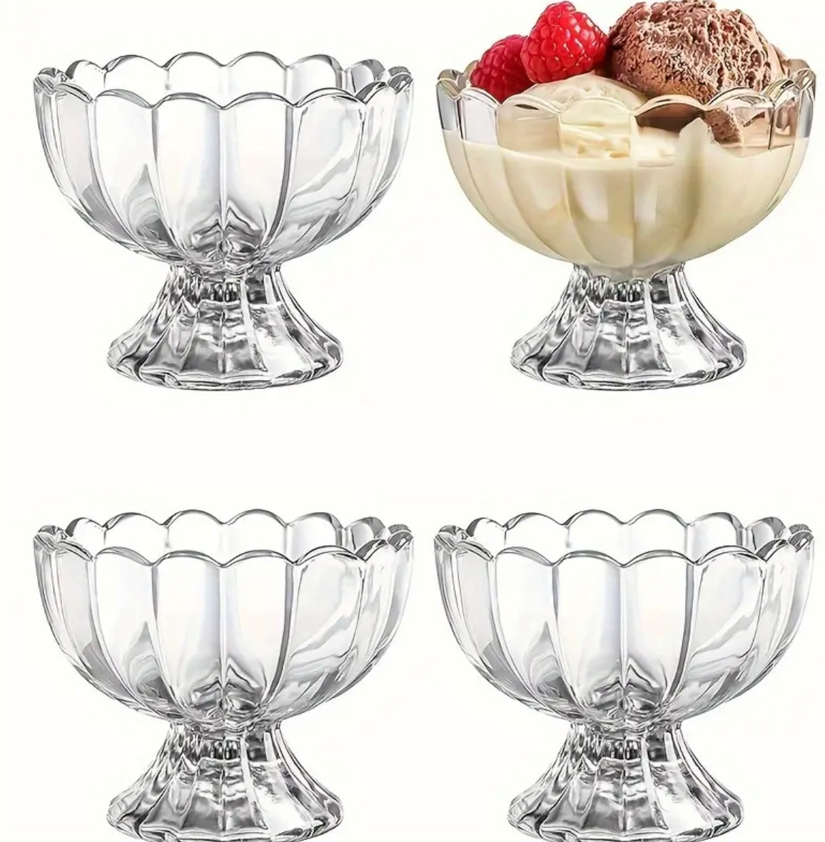 Set da 4/6 Coppe in Vetro – Eleganza per i Tuoi Dessert