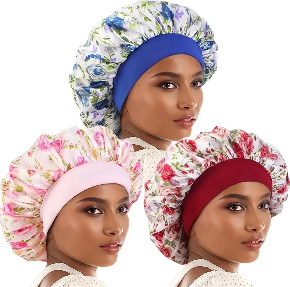 Set 3 Bonnet con Stampa Floreale