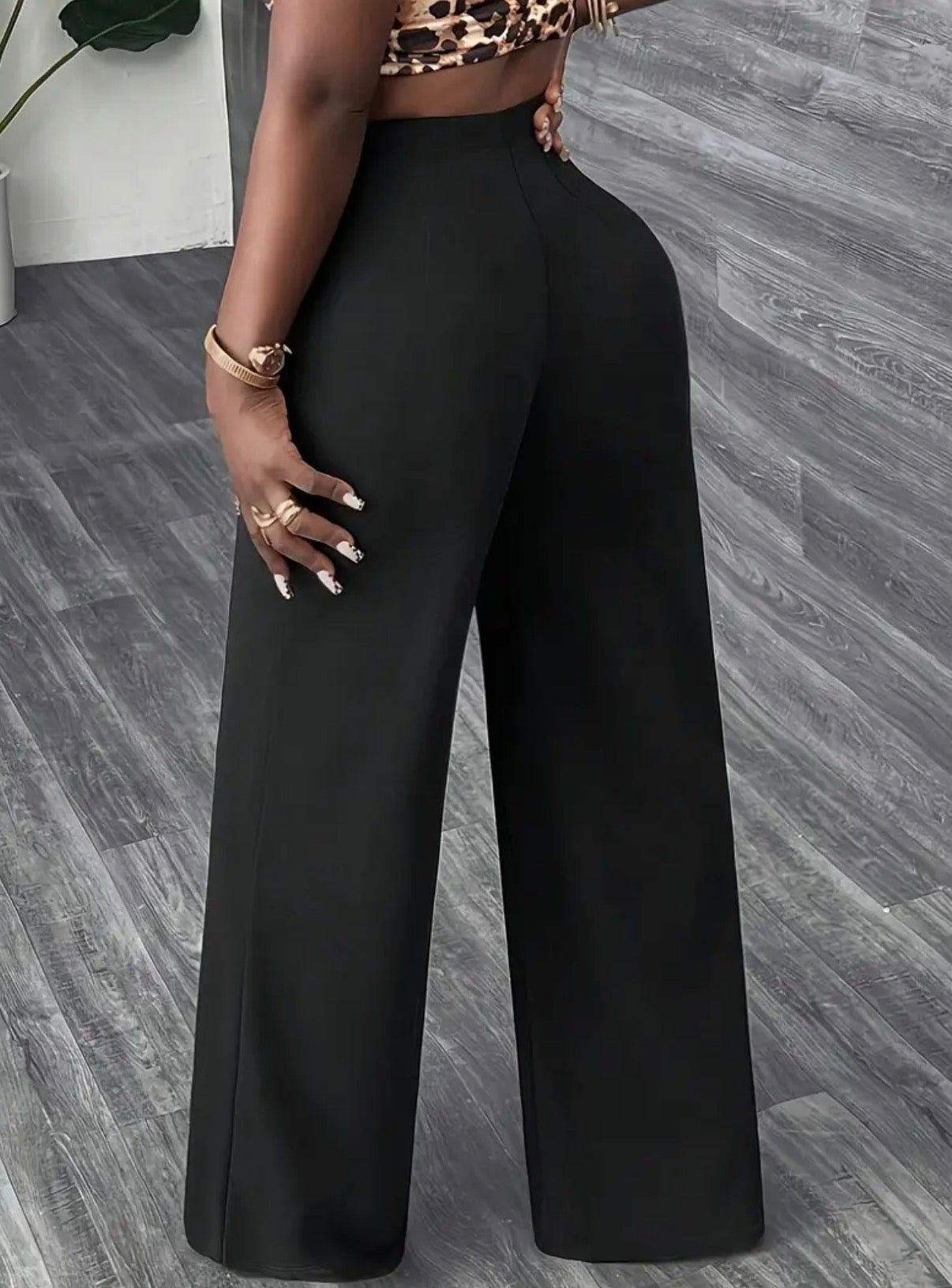 Pantaloni Eleganti da Donna a Vita Alta e Gamba Larga