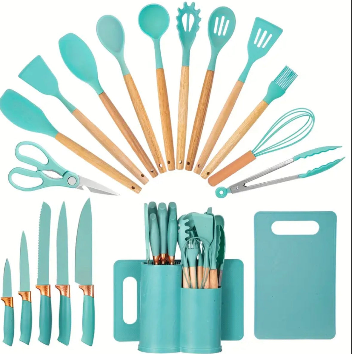 Set da 19 Pezzi in Silicone Azzurro
