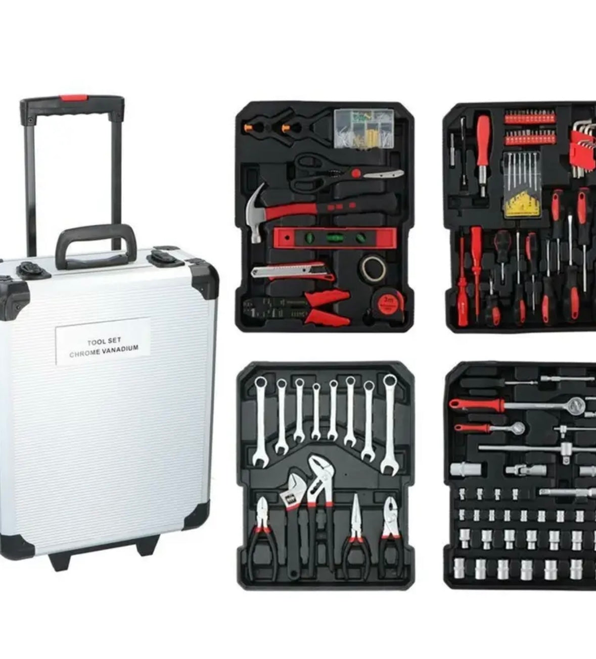 Trolley Porta Utensili 187 Pezzi – Completo, Mobile e Sicuro