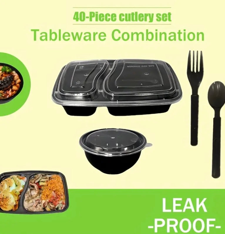 Set Tavola Completo da 40 Pezzi – Praticità e Stile per Ogni Pasto Fuori Casa
