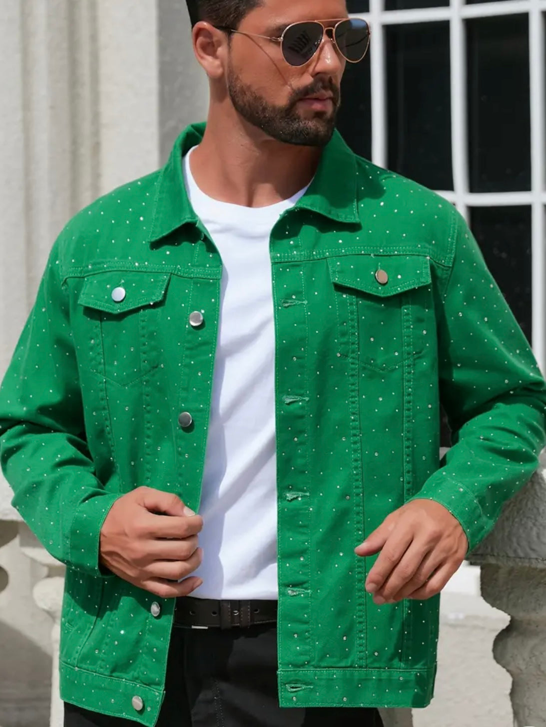 Giacca in Denim verde