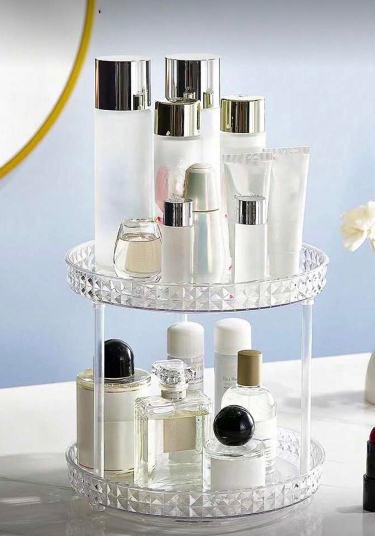 1 pezzo Organizer per trucco rotante a 360 gradi,