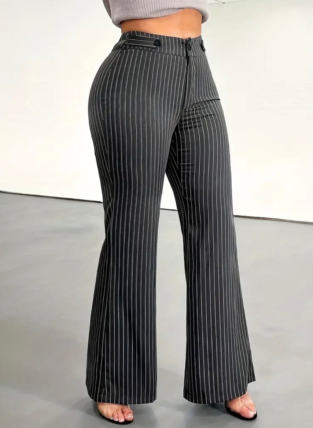 Gonna Elegante a Righe Slim Fit Svasata per Donna