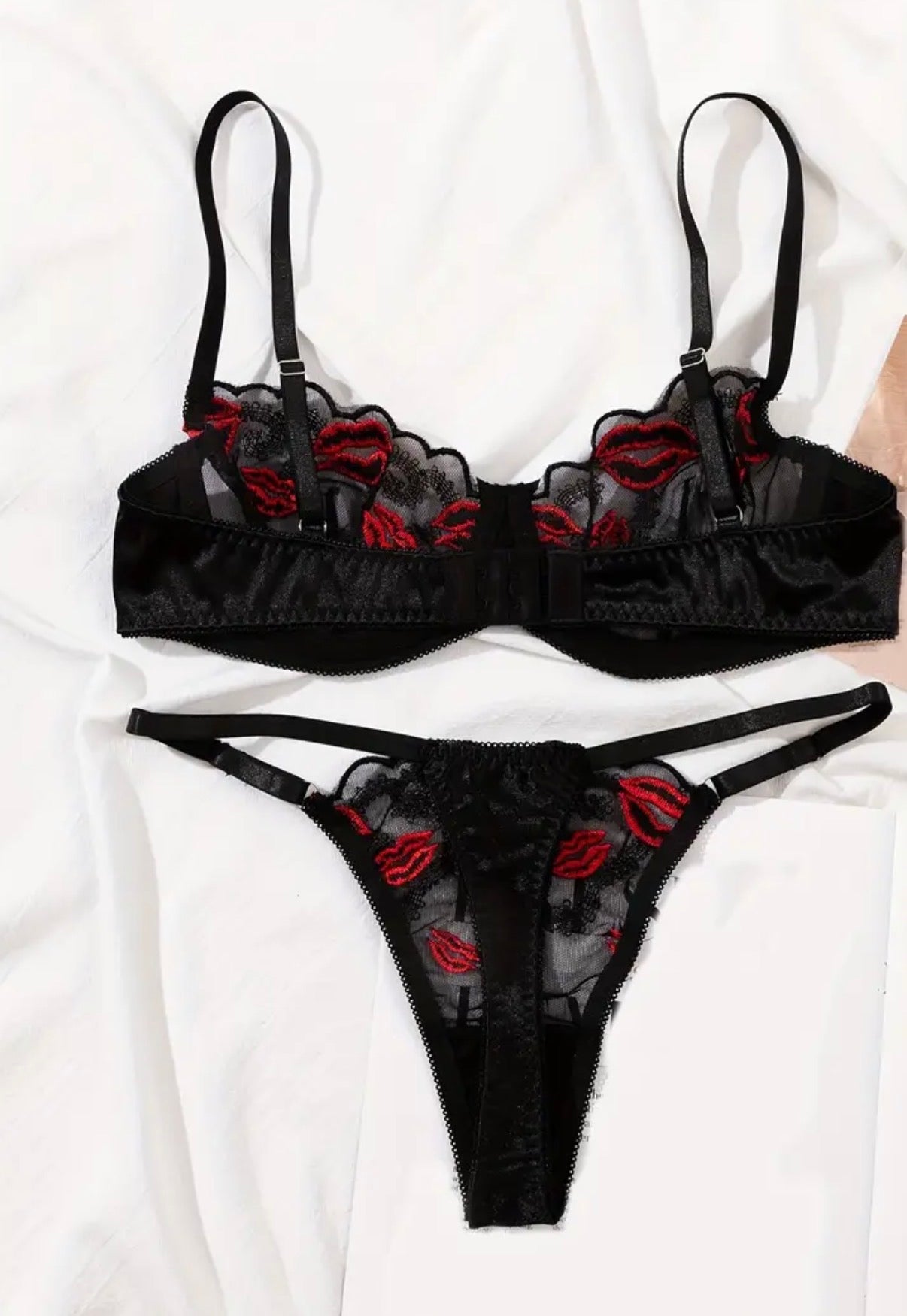 Set di lingerie sexy con motivo floreale