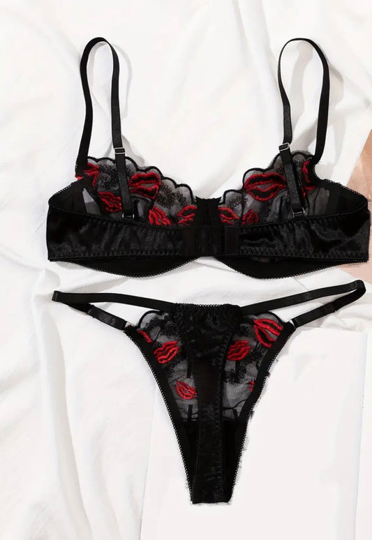 Set di lingerie sexy con motivo floreale