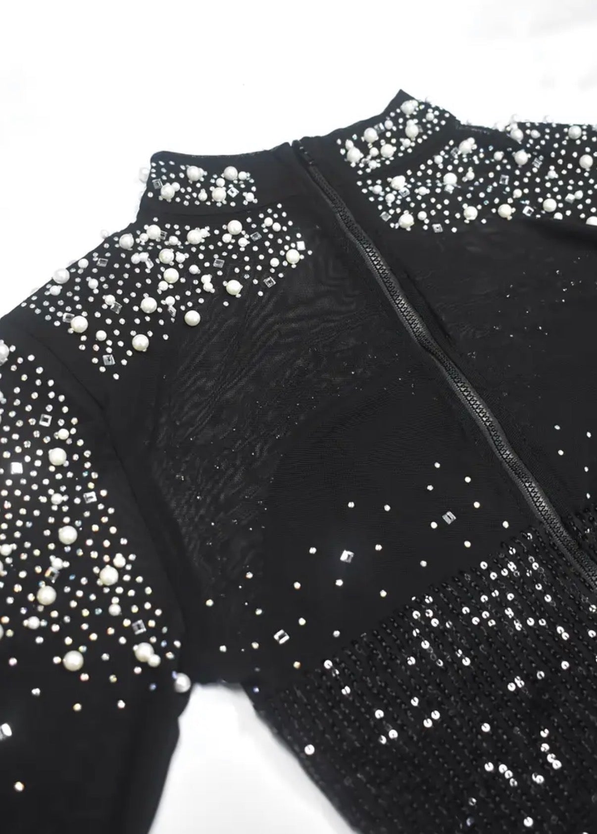 Paillettes e Spacco alla Coscia Donna con Gonna