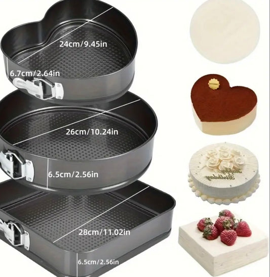 Set 3 Teglie per Torte a Molla – Con varie forme