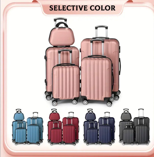 5 pezzi Set di bagagli leggeri con ruote a gomiti, valigia da viaggio in ABS (12/16/20/24/28 pollici) - Viaggi e lavoro