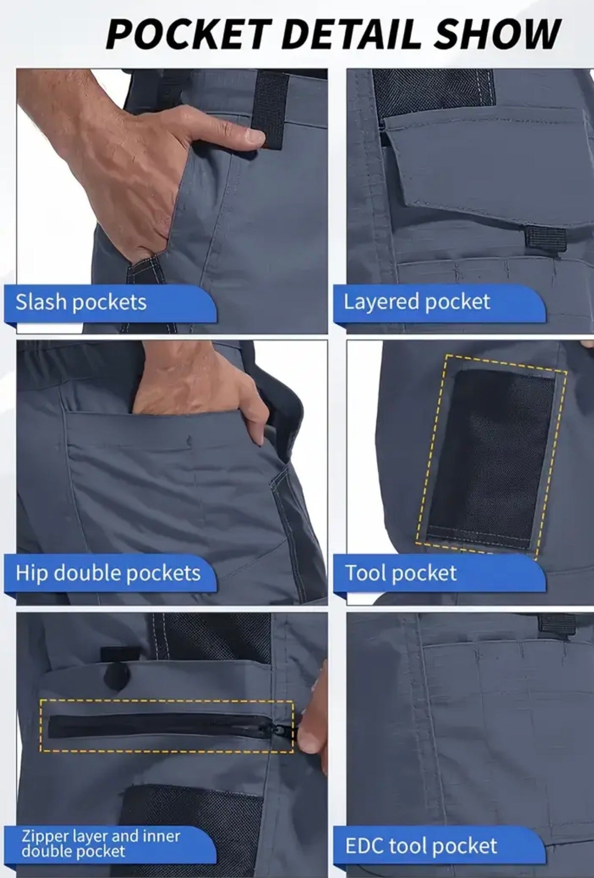 Pantaloni tattici da uomo - Resistente, resistente alle lacrime, design multi-tasca per attività all'aperto