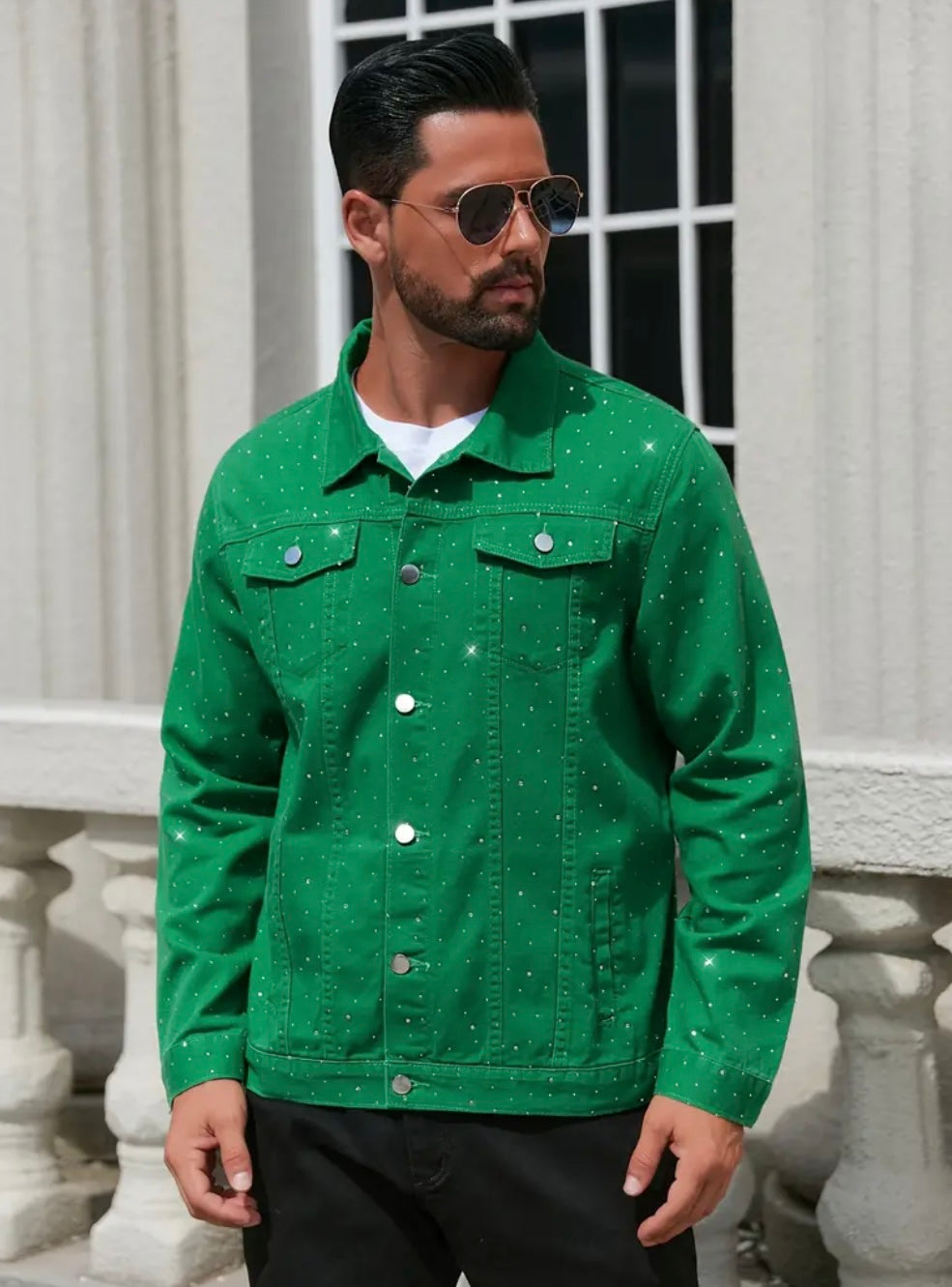 Giacca in Denim verde