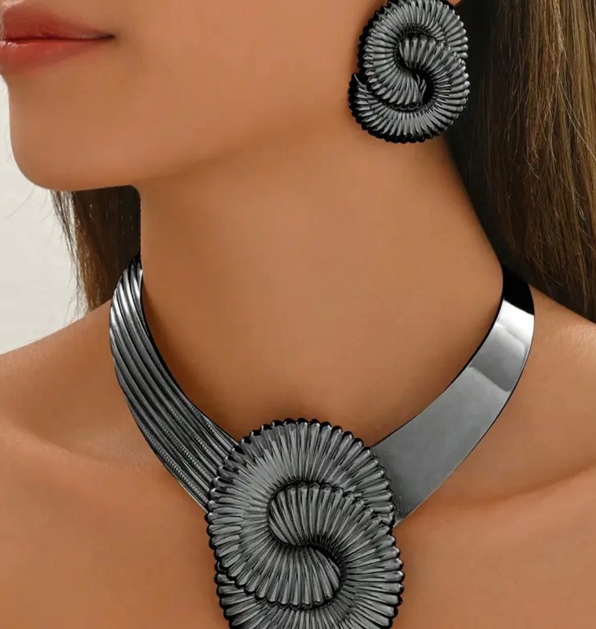 3 Pezzi Collana Choker Elegante in Metallo Dorato