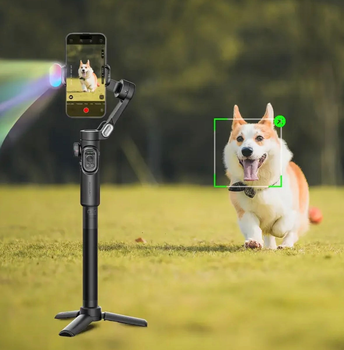 AOCHUAN Stabilizzatore Gimbal per Telefono Antivibrazione Tracciamento Automatico Asta Selfie Portatile per Fotografia da Viaggio