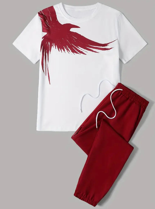 Completo Sportivo Uomo – T-Shirt a Manica Corta e Pantaloni Lunghi