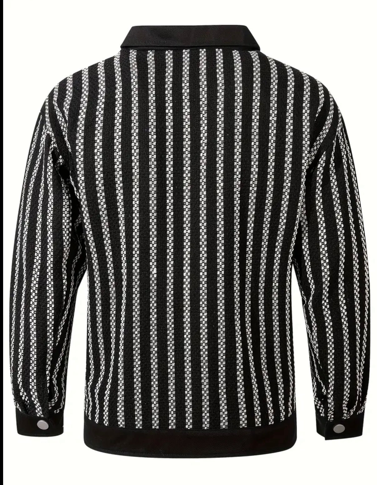 Giacca Chic a Righe Bianche e Nere da Uomo