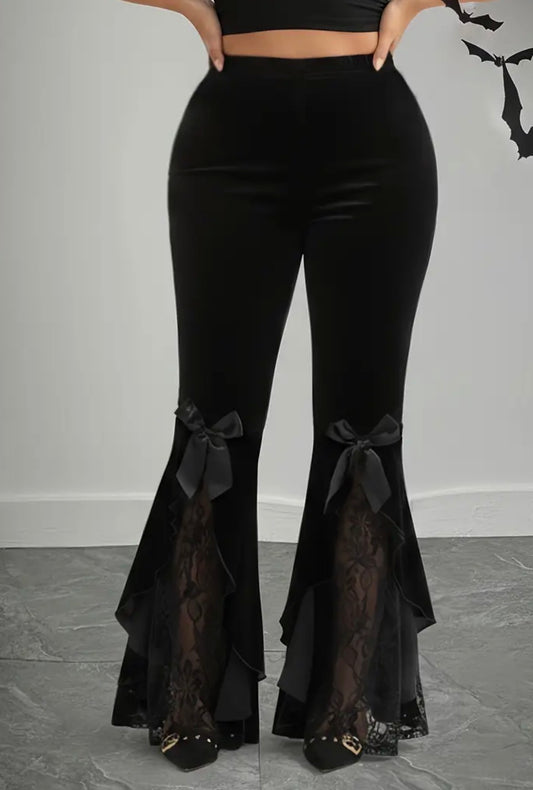 Pantaloni Eleganti in Pizzo Patchwork Taglie Forti