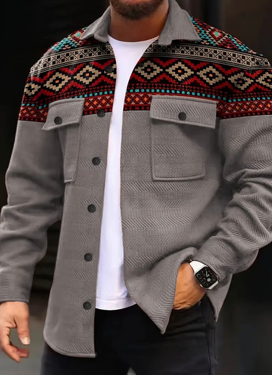 Giubbotto da Uomo con Maniche Lunghe Geometrico