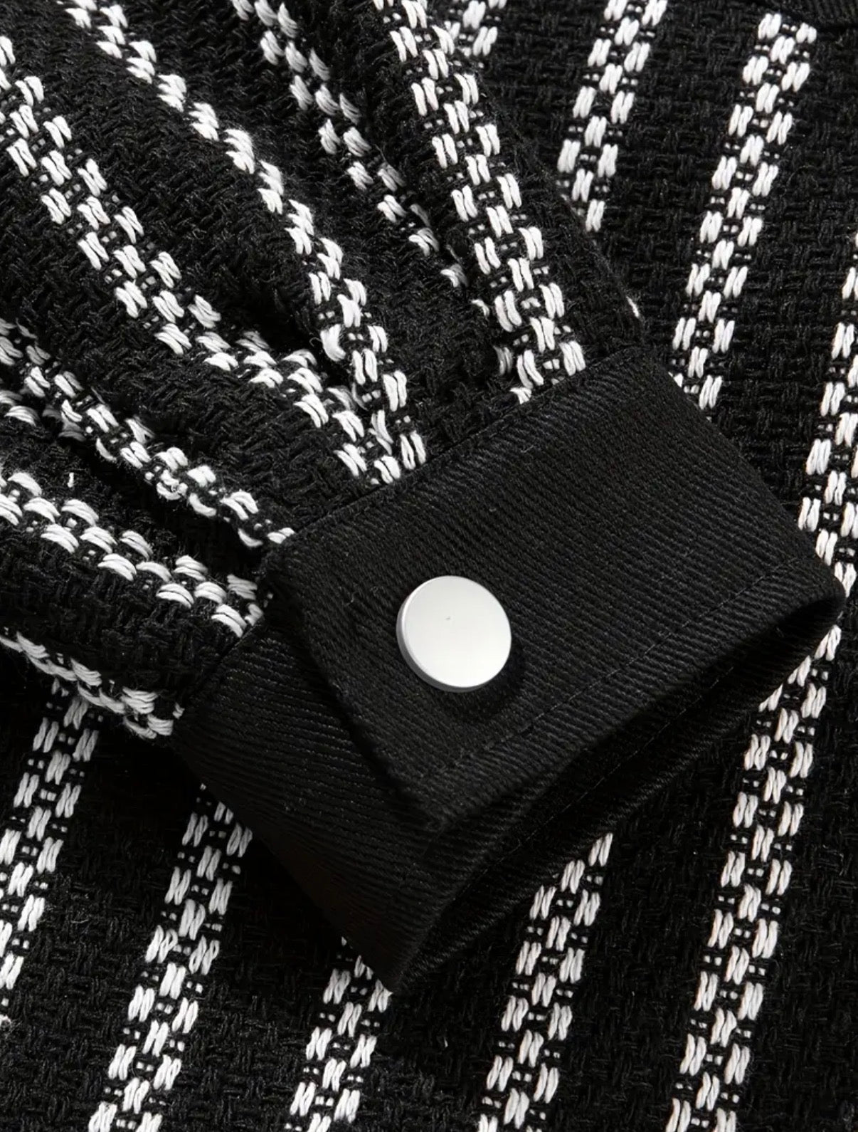 Giacca Chic a Righe Bianche e Nere da Uomo