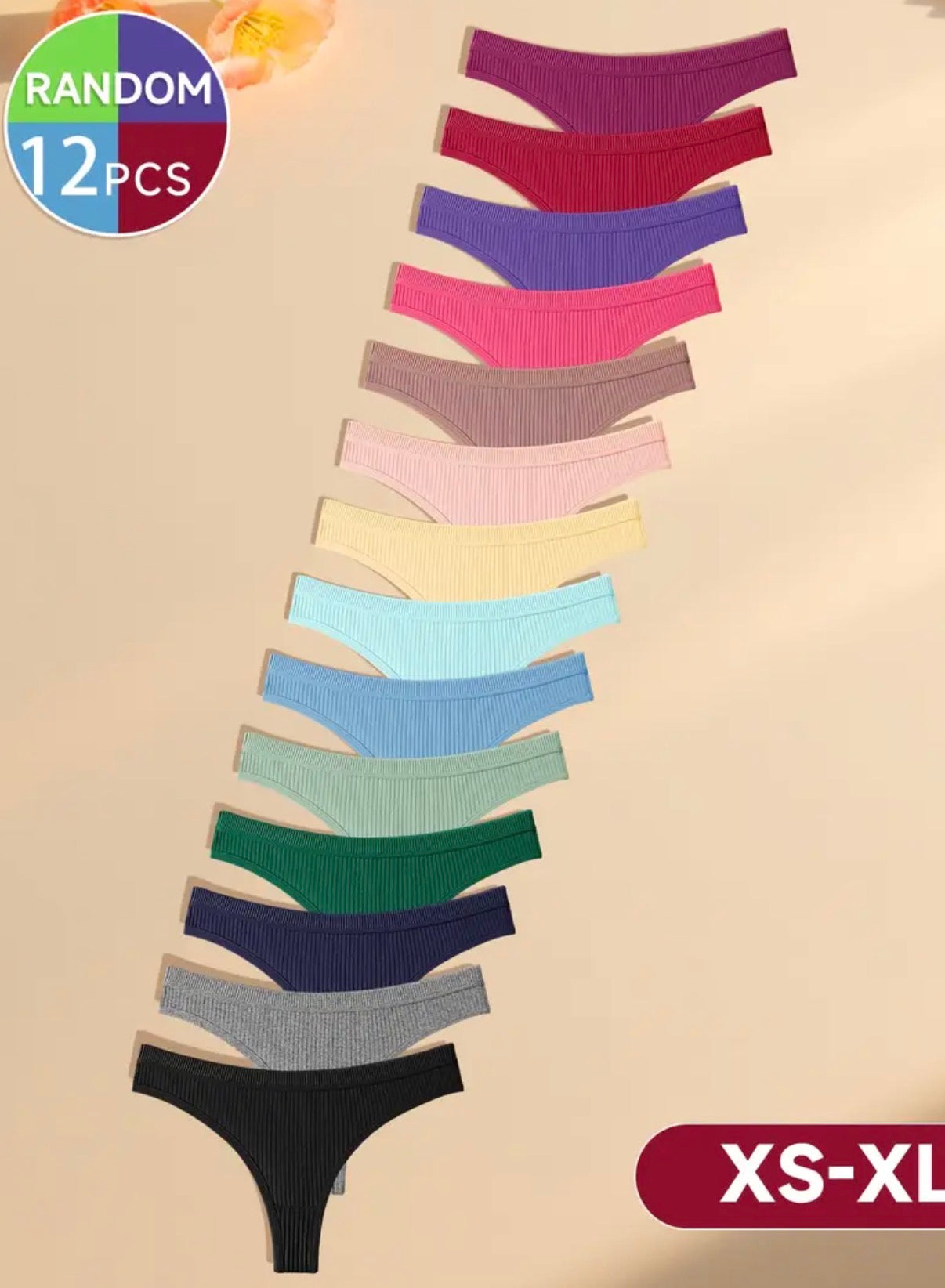 12 pezzi di mutandine da donna, vita bassa e il ciclo