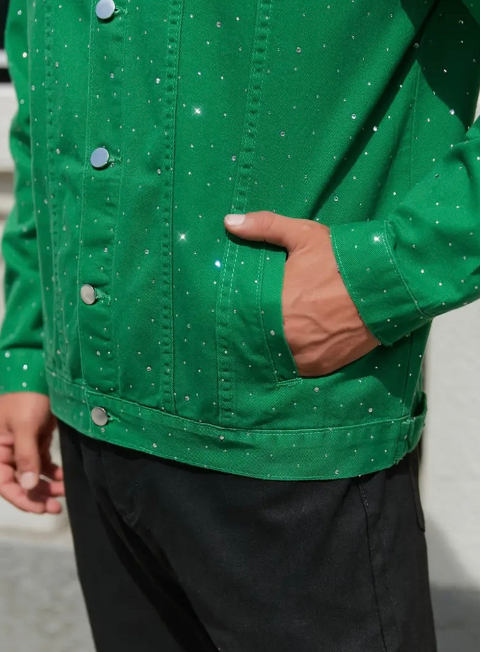 Giacca in Denim verde