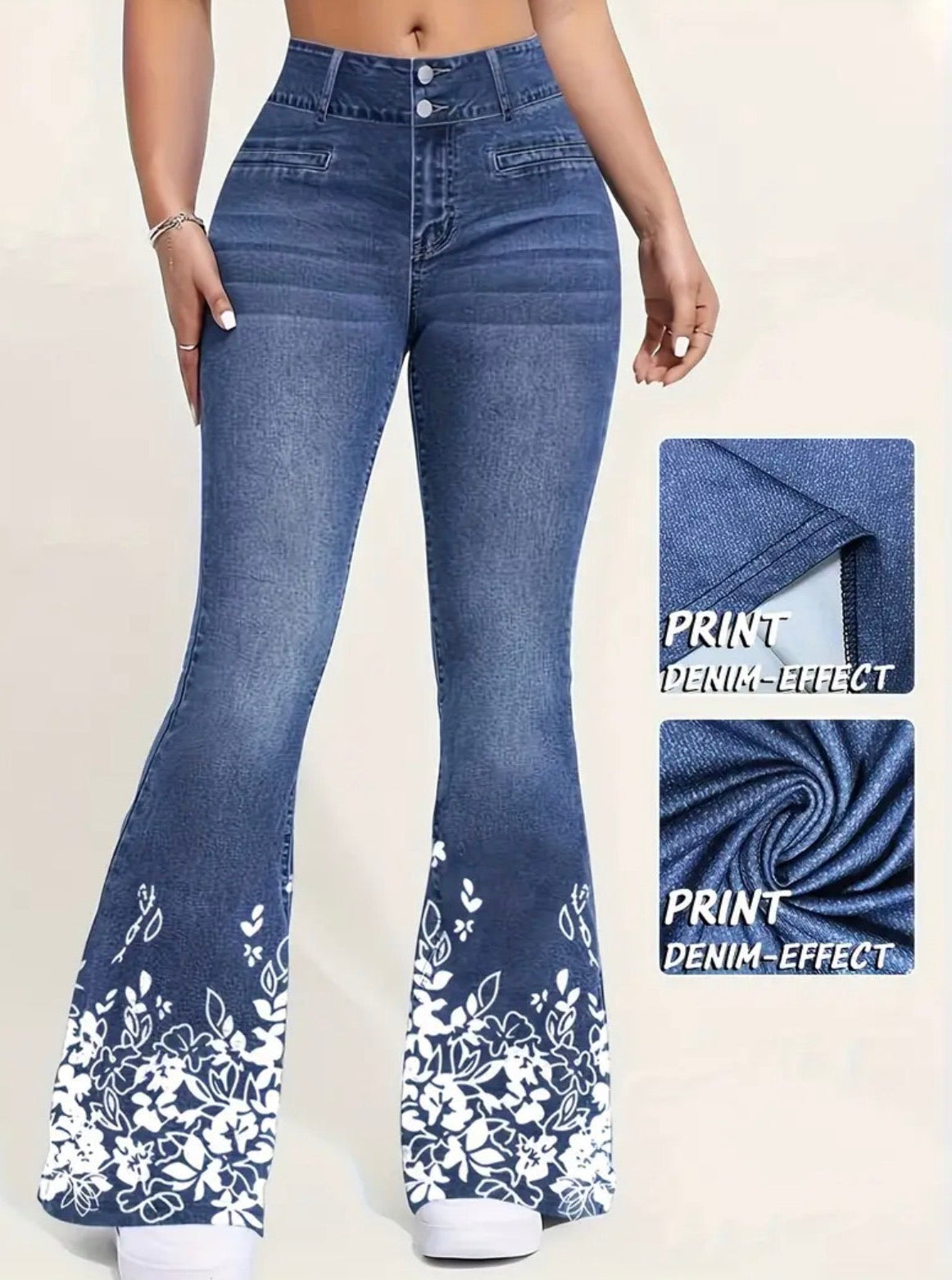 Pantaloni a Zampa d'Elefante a Vita Alta e Gamba Larga