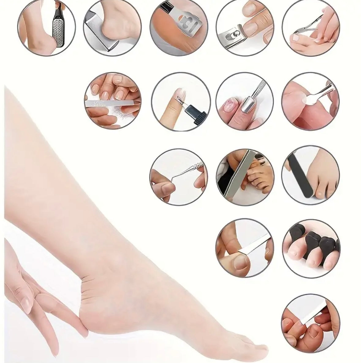 Kit Professionale Cura Piedi 36-in-1 – Rimozione Pelle Morta e Trattamenti Completi