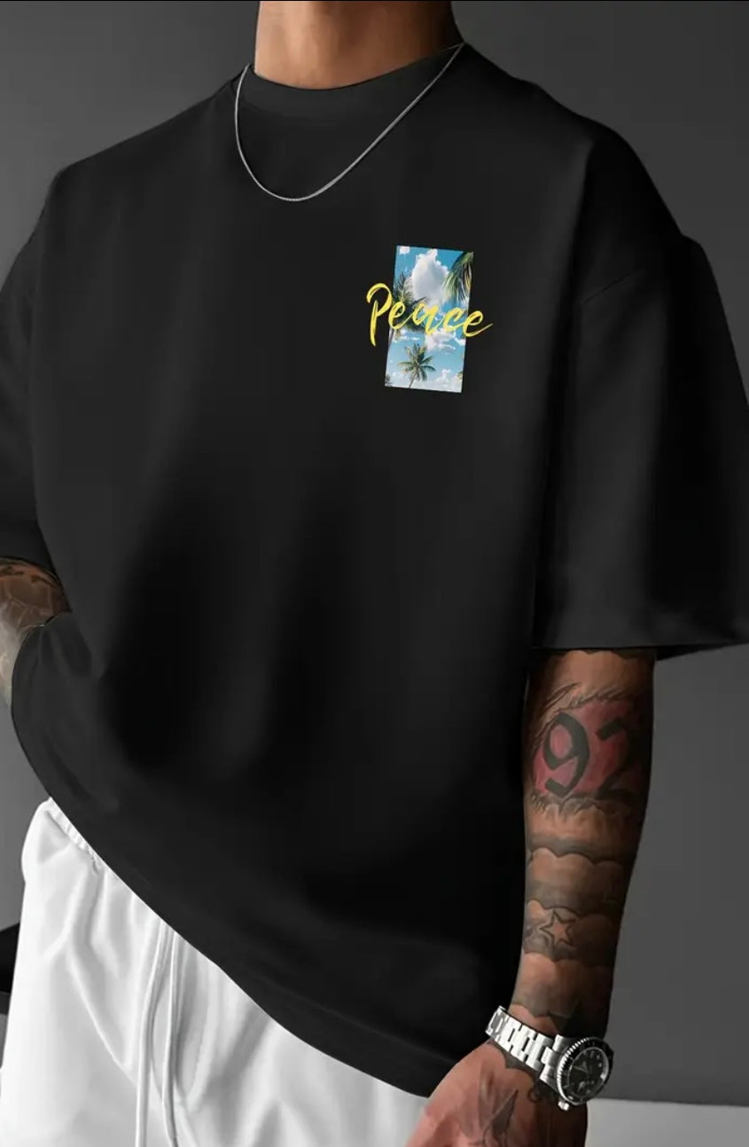 Maglietta Uomo con Grafica Peace, Paradise"