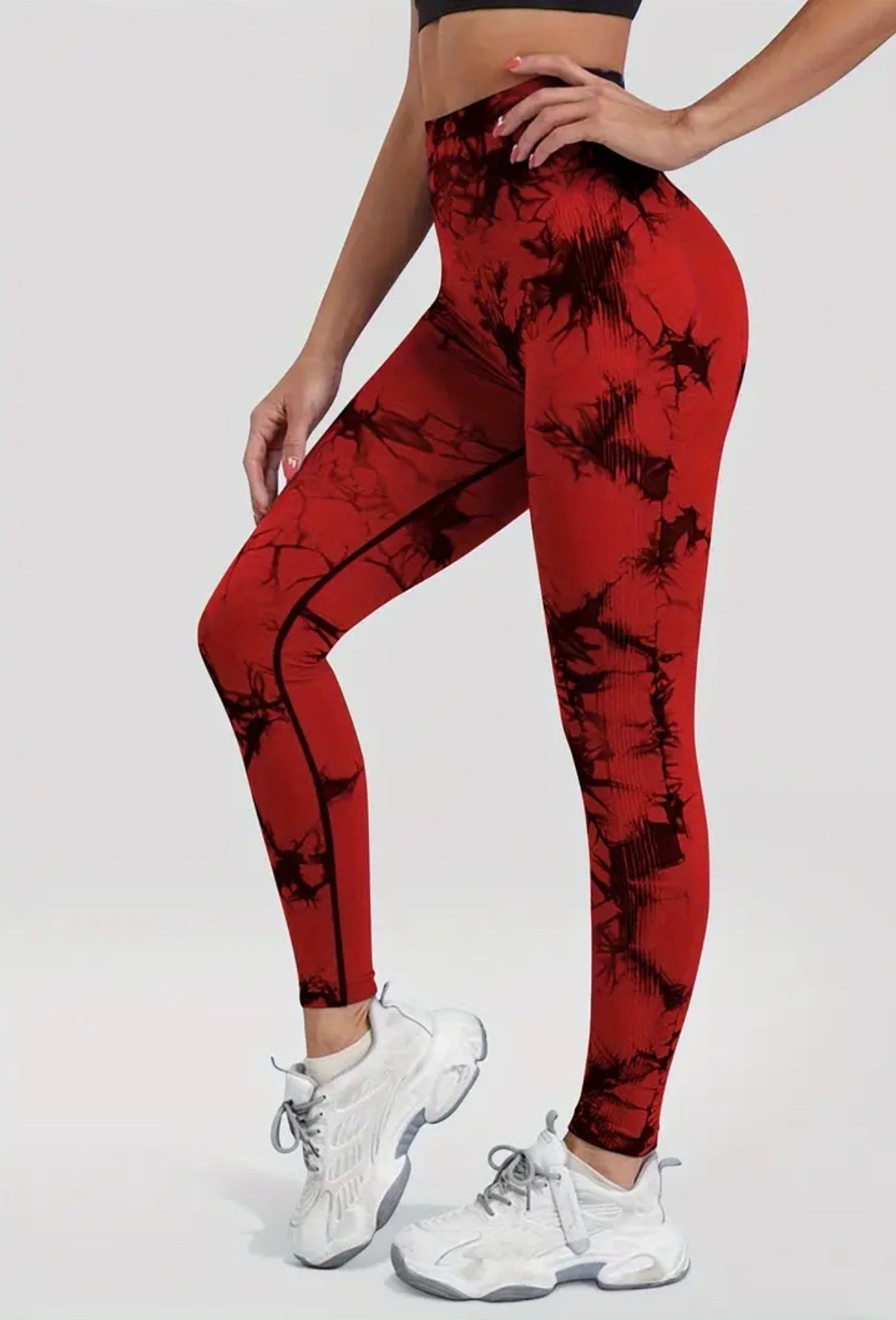 4pz Leggings da Yoga a Vita Alta Tie-Dye per Donne