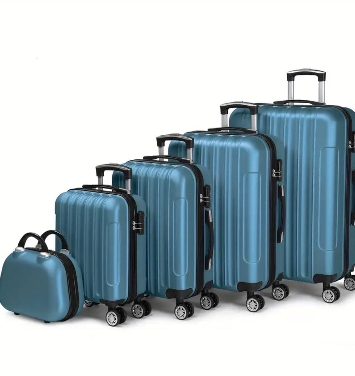 5 pezzi Set di bagagli leggeri con ruote a gomiti, valigia da viaggio in ABS (12/16/20/24/28 pollici) - Viaggi e lavoro