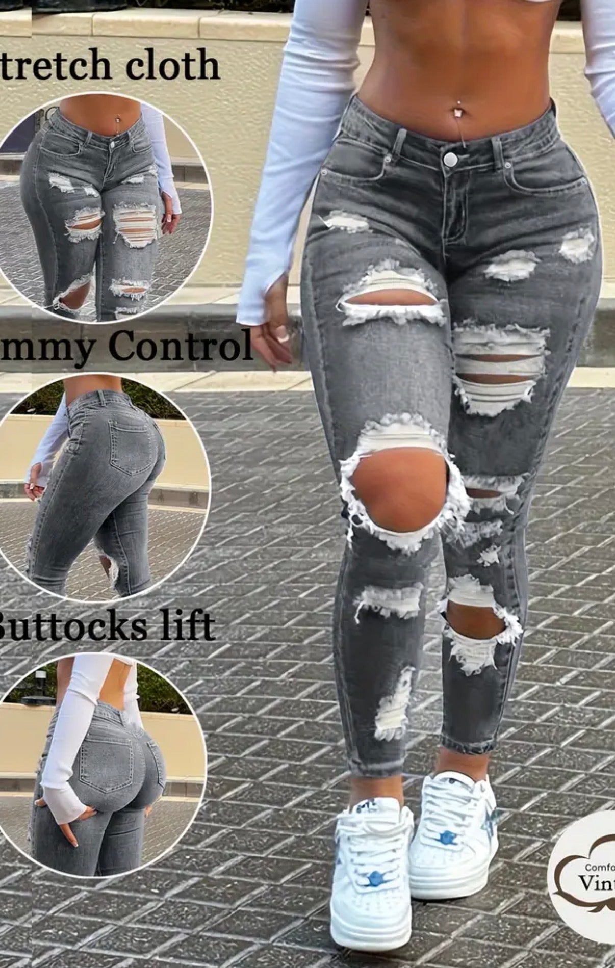 Jeans skinny da donna Y2K Streetwear