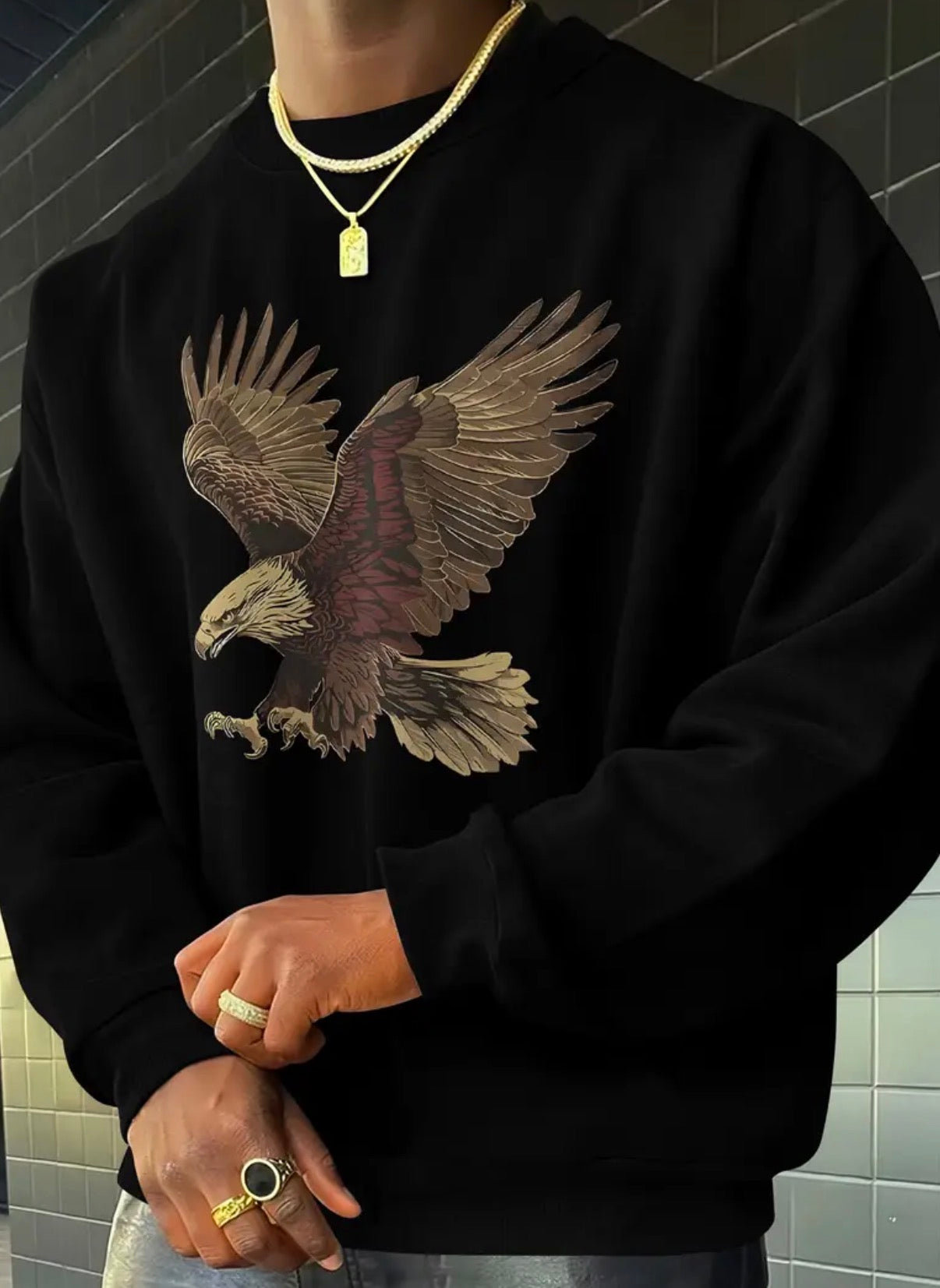 Maglione Uomo con Aquila - Felpa
