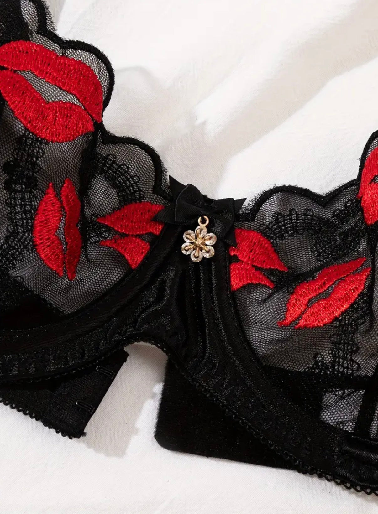 Set di lingerie sexy con motivo floreale