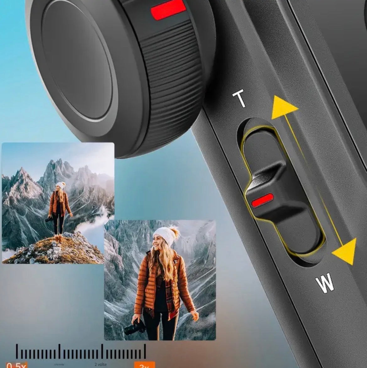 AOCHUAN Stabilizzatore Gimbal per Telefono Antivibrazione Tracciamento Automatico Asta Selfie Portatile per Fotografia da Viaggio