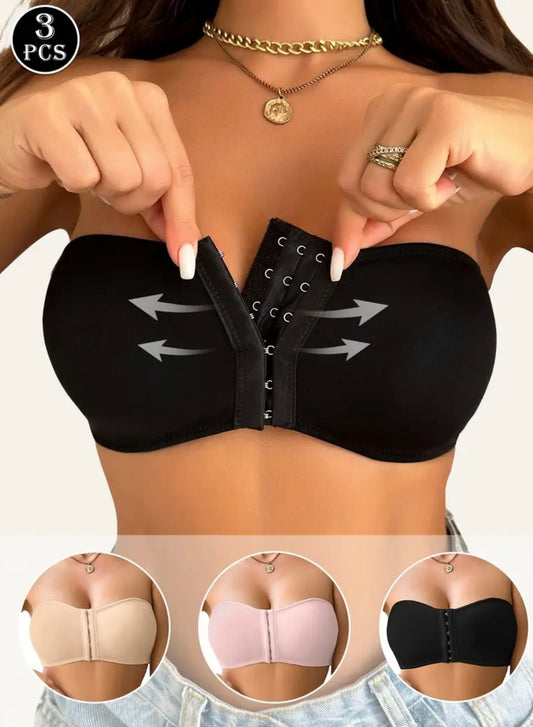 Set 3 Reggiseni Sportivi da Donna con Bottoni Frontali – Comfort e Stile per Yoga, Palestra e Outdoor