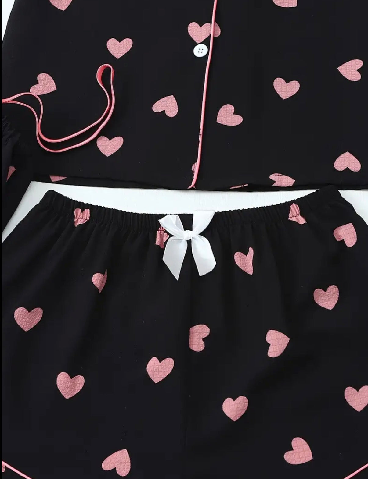 6 pezzi S di pigiami da donna con stampa a cuore