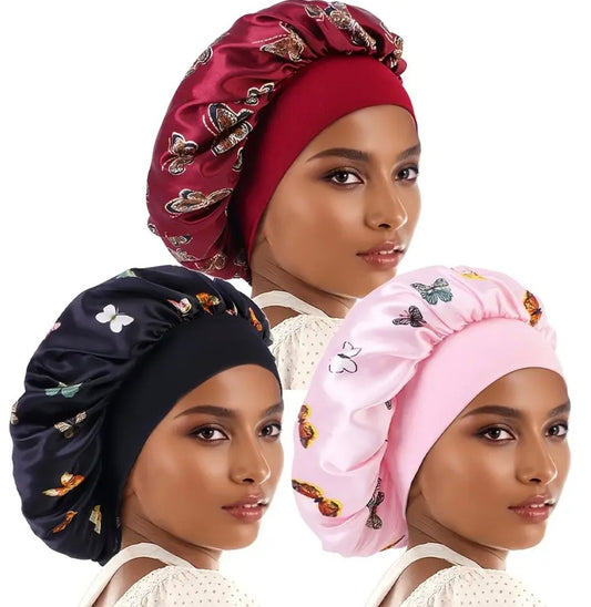 Set 3 Bonnet con Stampa Floreale